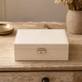 Coffret à bijoux compact avec serrure, effet cuir et intérieur velours - vue 2