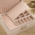 Coffret à bijoux compact avec serrure, effet cuir et intérieur velours - vue 3
