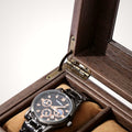 Coffret carré à montres en bois, 6 emplacements style horloger - vue 2