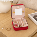Mini coffret à bijoux en velours, fermeture zippée et miroir intégré - vue 6