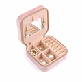 Mini coffret à bijoux en velours, fermeture zippée et miroir intégré - vue 1