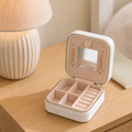Mini coffret à bijoux en velours, zip et miroir - vue 4
