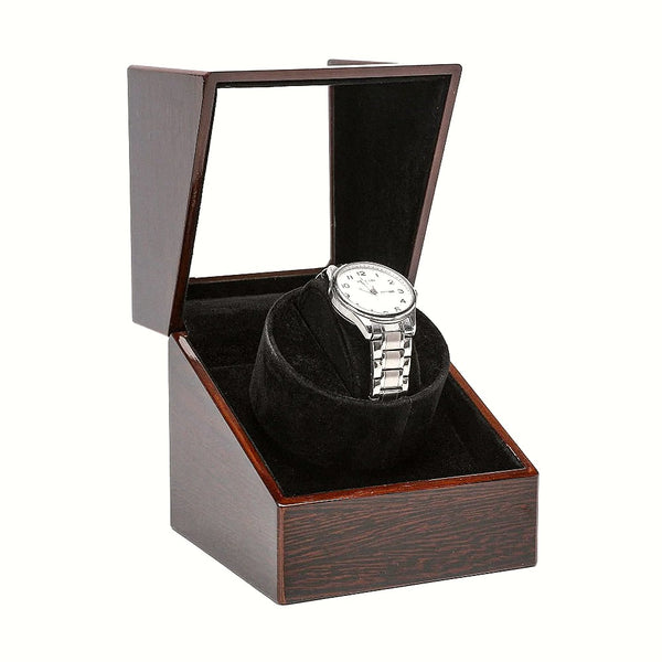 Remontoir montre automatique, écrin laqué avec fenêtre vitrée